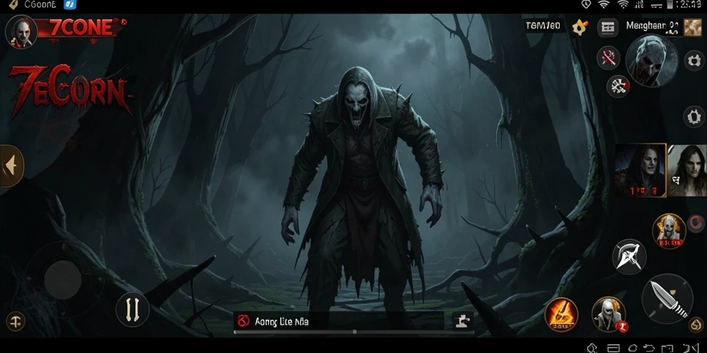 Screenshot menunjukkan suasana horor yang menegangkan dan gameplay menakutkan.