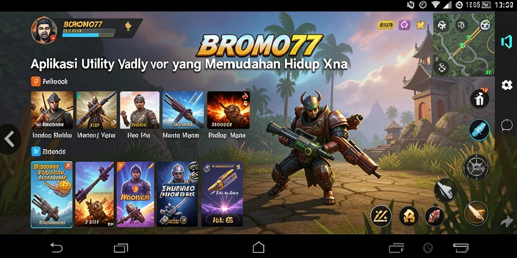 Tampilan utama BROMO77 dengan berbagai fitur Utility yang mudah diakses.