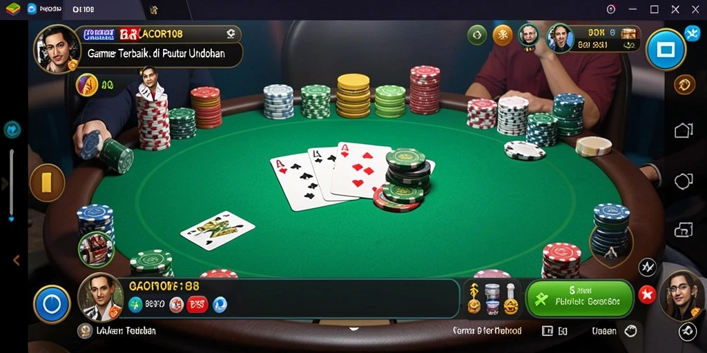 Screenshot GACOR108 menampilkan momen seru permainan Poker.
