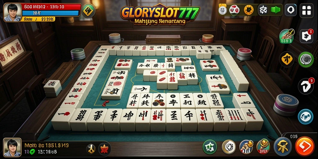 Tampilan menarik dari gameplay <strong>GLORYSLOT777</strong> dalam permainan <strong>Mahjong</strong> yang seru.