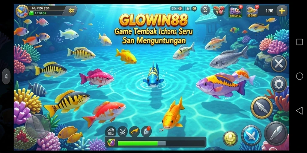 Screenshot GLOWIN88 menampilkan aksi seru Tembak Ikan yang mengasyikkan.