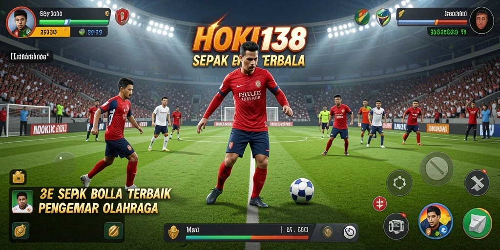 Screenshot gameplay HOKI138 menampilkan aksi sepak bola yang dinamis dan menyenangkan.