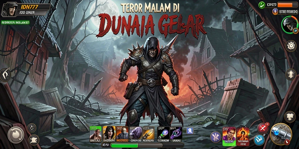 Screenshot menunjukkan aksi mendebarkan dalam game Horror IDN777.