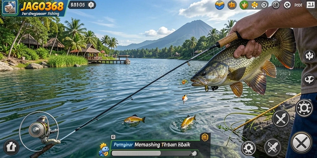 Screenshot gameplay JAGO368 menampilkan aksi seru dalam memancing.