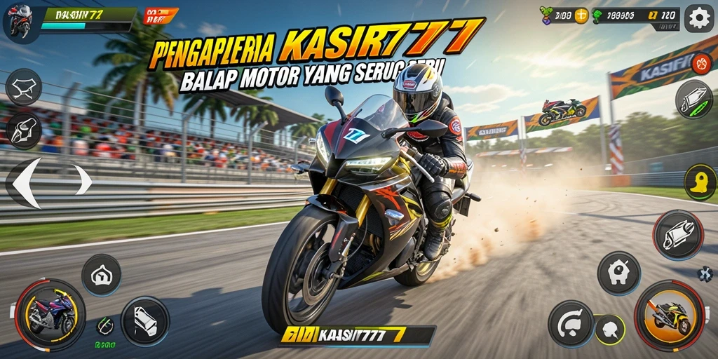 Tampilan gameplay KASIR777 saat balapan motor yang mendebarkan.