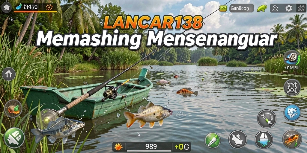 Gameplay LANCAR138 menampilkan aksi memancing yang seru dan menantang.