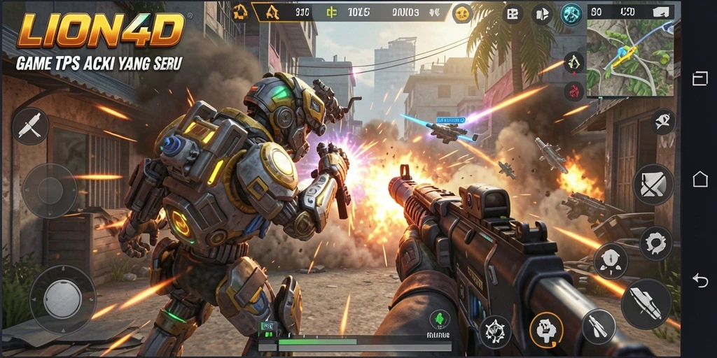 Screenshot gameplay LION4D menampilkan aksi pertempuran yang dinamis dan seru.