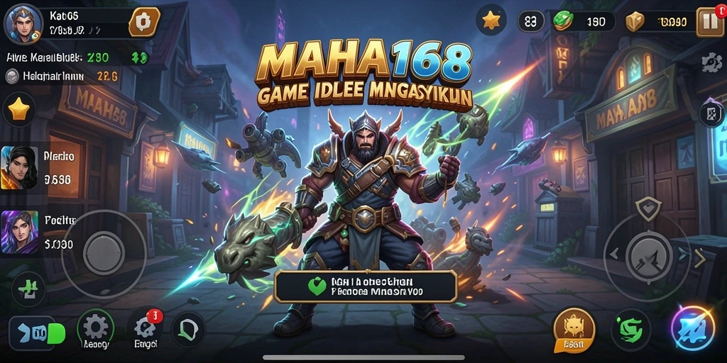 Tampilan gameplay MAHA168 yang menarik dengan elemen Idle.