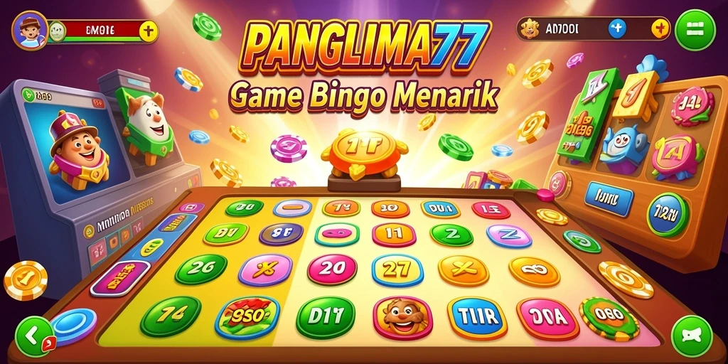 Tampilan gameplay seru dari PANGLIMA77 dengan desain kartu Bingo.