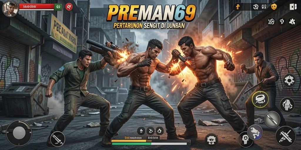 Screenshot gameplay PREMAN69 yang menunjukkan aksi pertarungan yang mendebarkan.