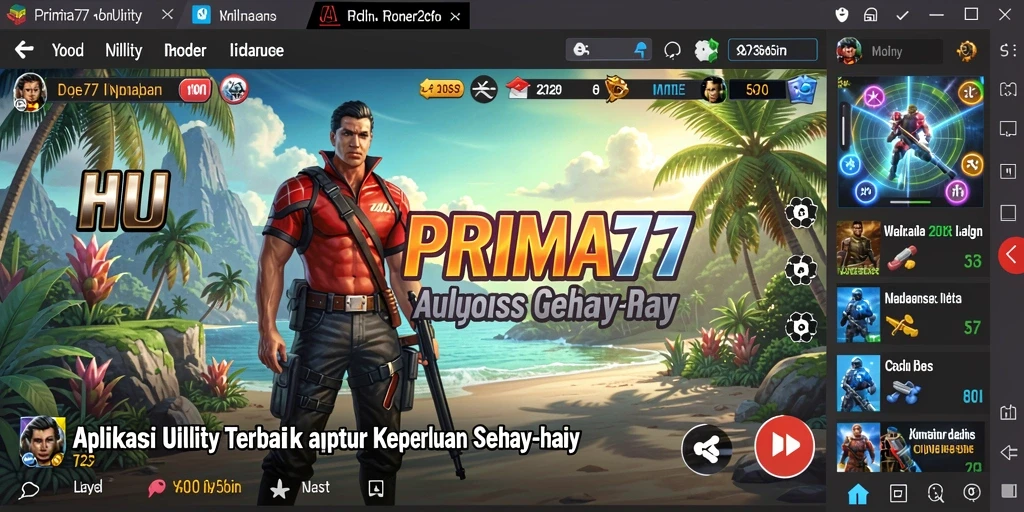 Screenshot utama PRIMA77 menunjukkan antarmuka aplikasi yang intuitif dan fungsional.