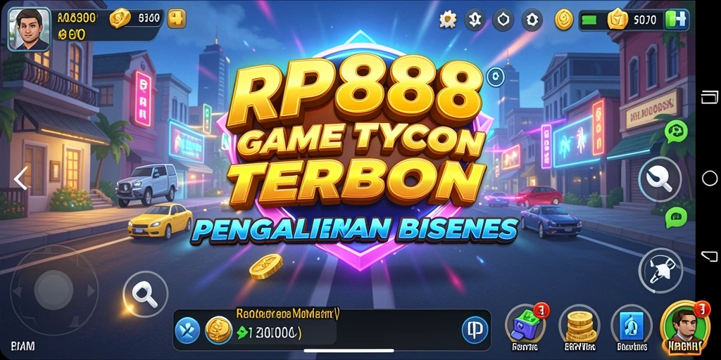 Tampilan gameplay RP888 yang menakjubkan dengan manajemen bisnis yang seru.