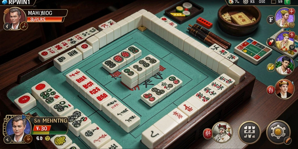 Tampilan screenshot gameplay Mahjong RPWIN1 yang mendebarkan.