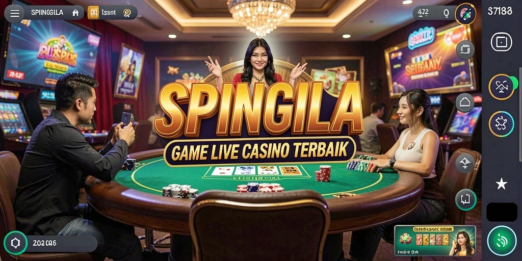 Tampilan menarik dari gameplay Live Casino SPINGILA yang mengundang.