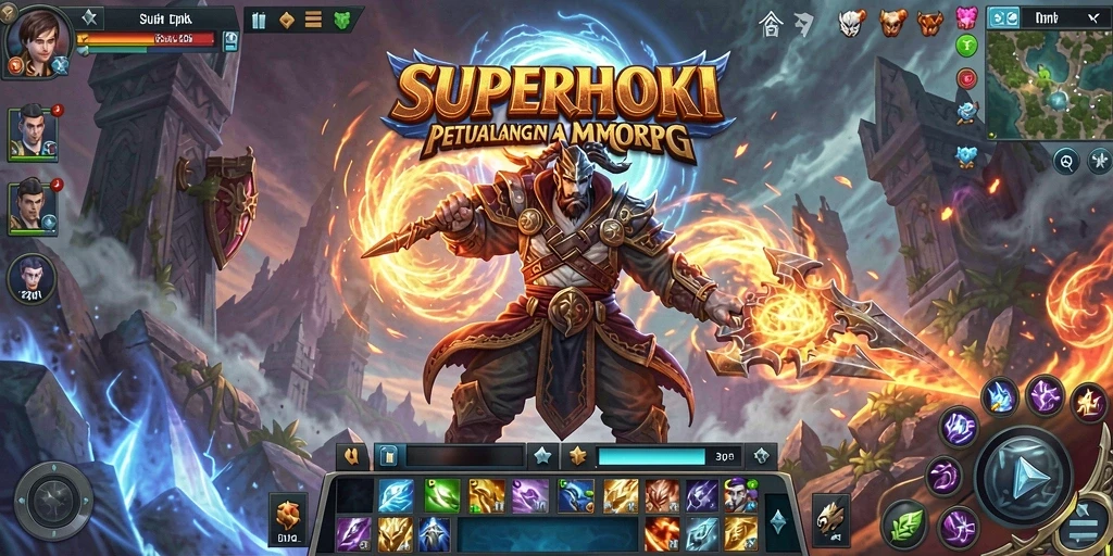Gameplay SUPERHOKI yang mendebarkan dalam petualangan MMORPG.