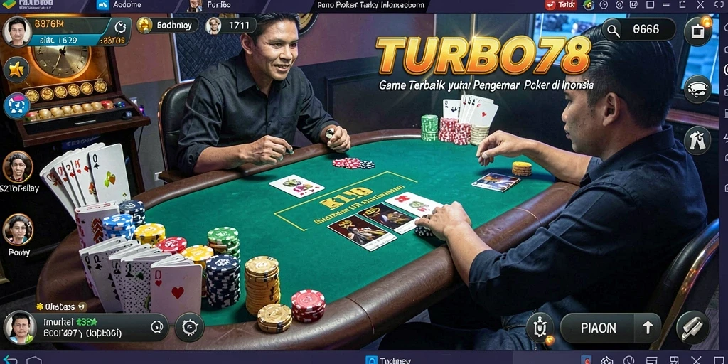 Screenshot gameplay TURBO78 menampilkan suasana permainan poker yang seru.