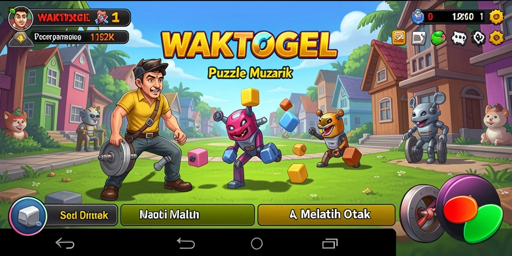 Tampilan gameplay WAKTOGEL dengan teka-teki yang menantang.