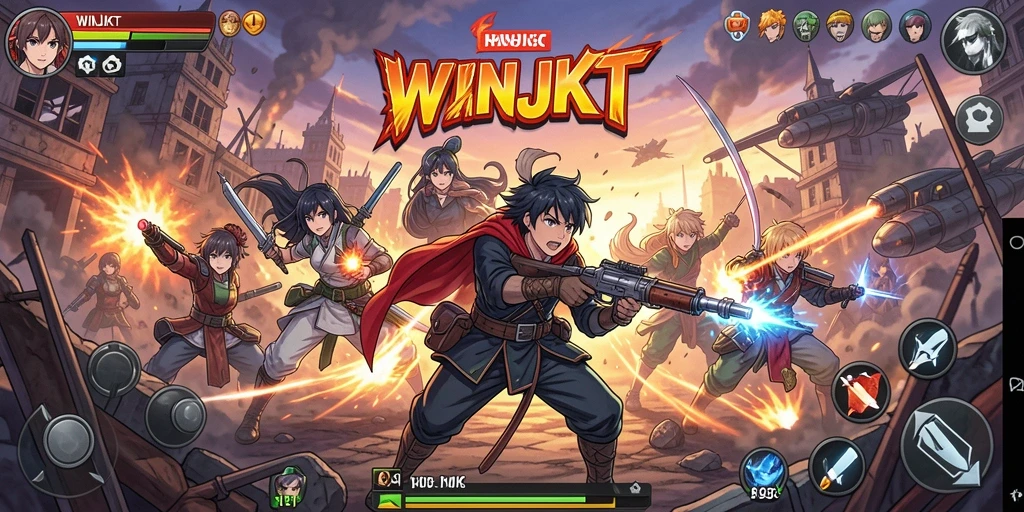 Screenshot gameplay WINJKT dengan karakter anime yang menawan.
