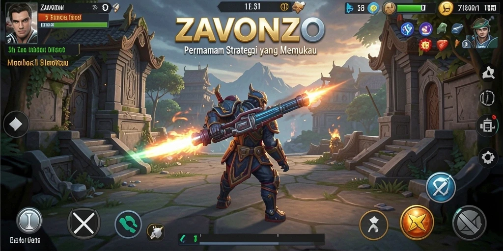 Tampilan gameplay ZAVONZO dengan strategi yang mendebarkan.